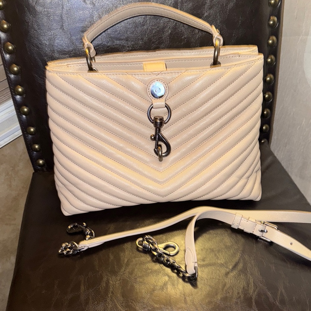 Rebecca Minkoff  Elegant Cream Quilted Handbag